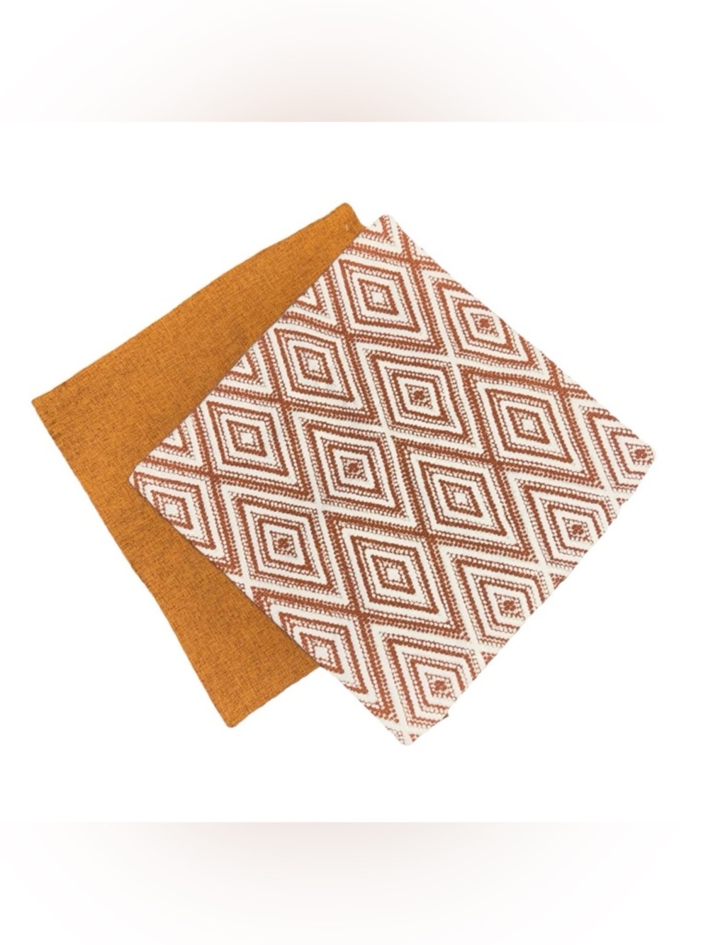 Two HPUK‎ Couch Pillow Case Covers 18x18" Diamond Solid NWOT Brown READ